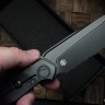 Microtech ANAX Titanium DLC Tanto Partial Serrated M390 & Carbon Fiber Inlay 191C-2DLCTCFITI