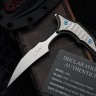 Microtech & Bastinelli Bee Marfione Select Stonewash w/ Stonewash Handles & Blue Hardware 218-10MS3