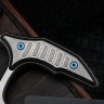 Microtech & Bastinelli Bee Marfione Select Stonewash w/ Stonewash Handles & Blue Hardware 218-10MS3