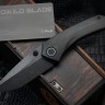 Poikilo Blade Tuna Standard 1 w/ Woodgrain Carbon Fiber Handles & Dark Stonewash M398