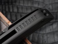 Poikilo Blade Tuna Standard 1 w/ Woodgrain Carbon Fiber Handles &amp; Dark Stonewash M398