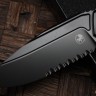 Microtech ANAX Titanium DLC Drop Point M390 Partial Serrated & Carbon Fiber Inlay 190C-2DLCTCFITI