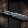 Microtech ANAX Titanium DLC Drop Point M390 Partial Serrated & Carbon Fiber Inlay 190C-2DLCTCFITI