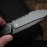 Microtech ANAX Titanium DLC Drop Point M390 Partial Serrated & Carbon Fiber Inlay 190C-2DLCTCFITI