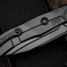 Microtech ANAX Titanium DLC Drop Point M390 Partial Serrated & Carbon Fiber Inlay 190C-2DLCTCFITI