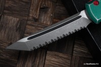 Microtech Ultratech Bounty Hunter w/ Tanto Stonewash Full Serrated 123-12BH