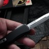 Microtech Knives Mini Hera 2 Full Serrated Stonewash Bayonet M390MK w/ Black Handle 1701M-12