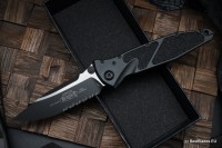 Microtech Socom Elite Single Edge Manual Partial Serrated Black Tactical Standard 160-2T