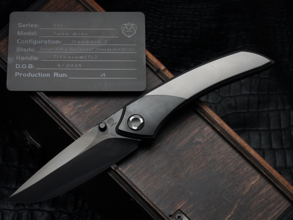 Poikilo Blade Tuna Mini Standard 2 w/ Titanium Handles & Pearlescent DLC M398