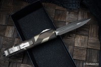 Microtech Ultratech Geo Tan Camo Bronzed Low Polished Double Edge Full Serrated Signature Series 122-15LPGETACS