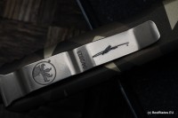 Microtech Ultratech Geo Tan Camo Bronzed Low Polished Double Edge Full Serrated Signature Series 122-15LPGETACS