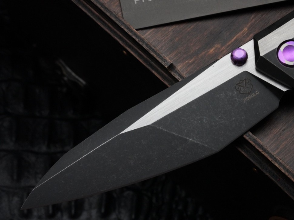 Poikilo Blade Komodo w/ Titanium Handles & Two Tone Dark Stonewash M398