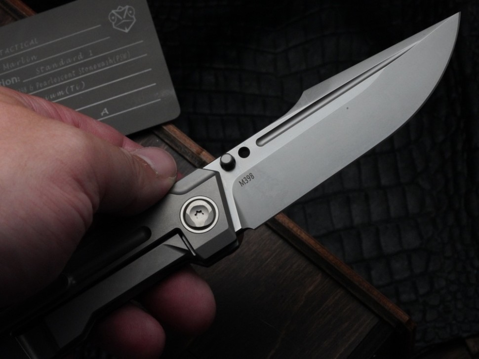 Poikilo Blade Marlin Standard 1 Pearlescent Stonewash w/ Titanium Handles & M398