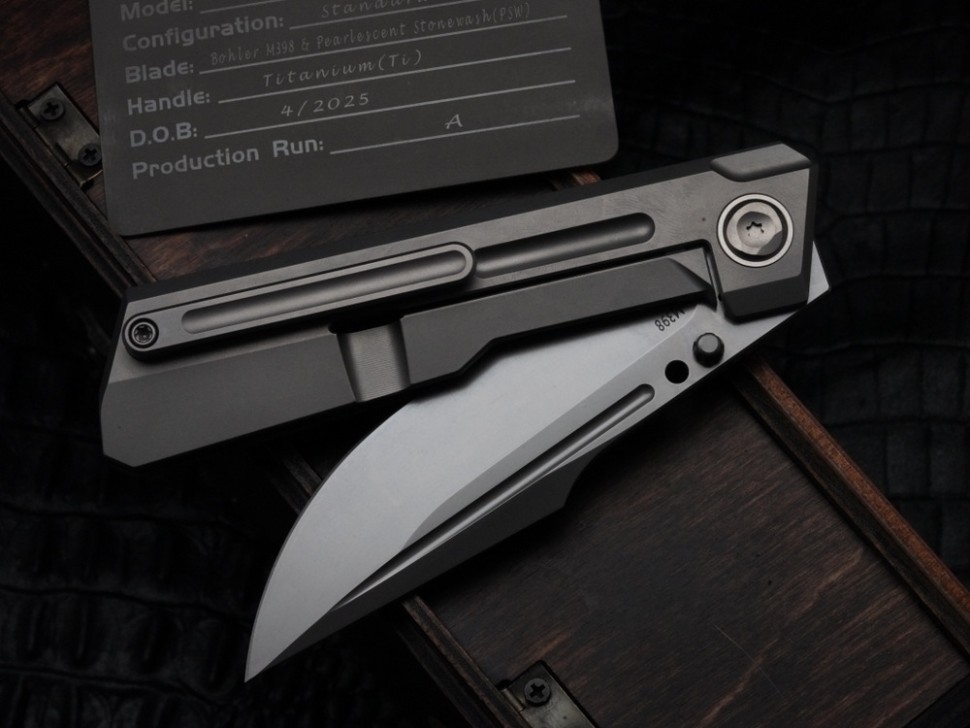 Poikilo Blade Marlin Standard 1 Pearlescent Stonewash w/ Titanium Handles & M398