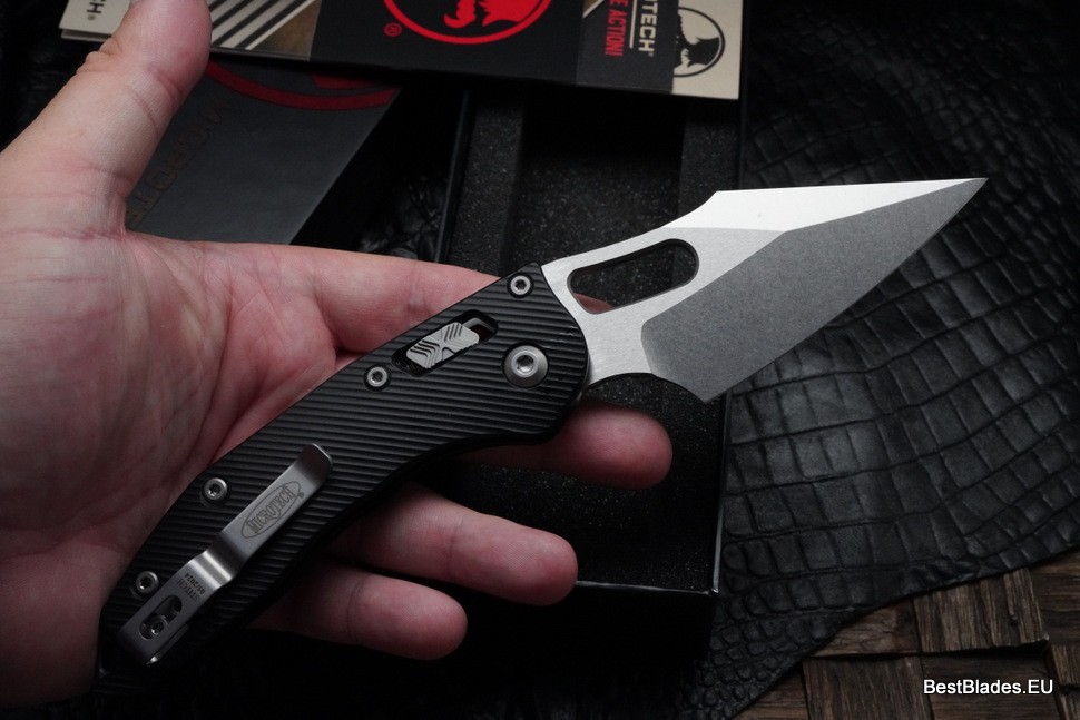 Microtech Knives Manual Stitch RAM LOK Fluted Black Aluminum & M390MK 169RL-10FL