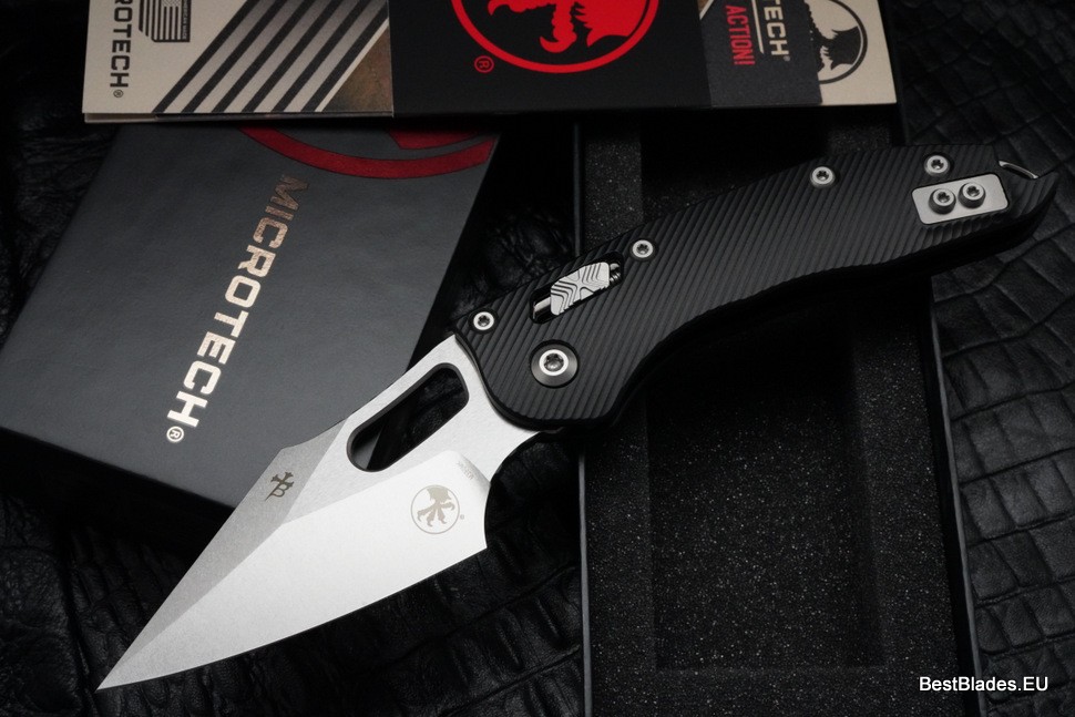 Microtech Knives Manual Stitch RAM LOK Fluted Black Aluminum & M390MK 169RL-10FL
