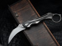 Poikilo Blade Thorny Devil w/ Titanium Black Fat Carbon Inlaid Handles &amp; Pearlescent Stonewash M398