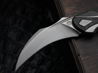 Poikilo Blade Thorny Devil w/ Titanium Black Fat Carbon Inlaid Handles &amp; Pearlescent Stonewash M398