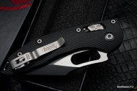 Microtech Knives Manual Stitch RAM LOK Fluted Black G-10 &amp; Partial Serrated M390MK 169RL-11FLGTBK