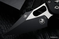 Microtech Knives Manual Stitch RAM LOK Fluted Black G-10 &amp; Partial Serrated M390MK 169RL-11FLGTBK