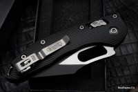 Microtech Knives Manual Stitch RAM LOK Fluted Black Aluminum &amp; Two Tone Black M390MK 169RL-1FL