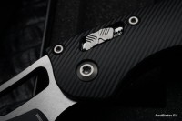 Microtech Knives Manual Stitch RAM LOK Fluted Black Aluminum &amp; Two Tone Black M390MK 169RL-1FL