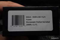 Microtech Knives Manual Stitch RAM LOK Fluted Black Aluminum &amp; Partial Serrated M390MK 169RL-11FL