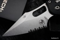 Microtech Knives Manual Stitch RAM LOK Fluted Black Aluminum &amp; Partial Serrated M390MK 169RL-11FL