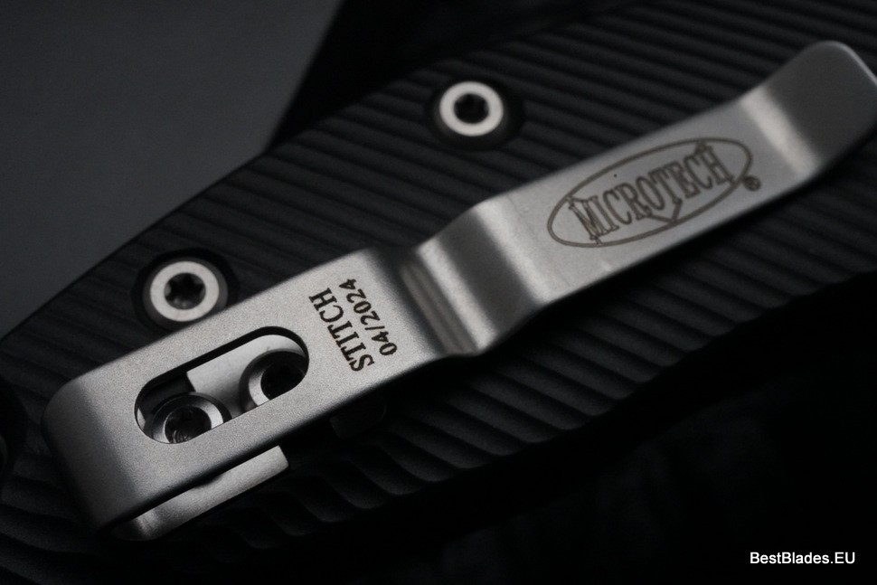 Microtech Knives Manual Stitch RAM LOK Fluted Black Aluminum & Partial Serrated M390MK 169RL-11FL