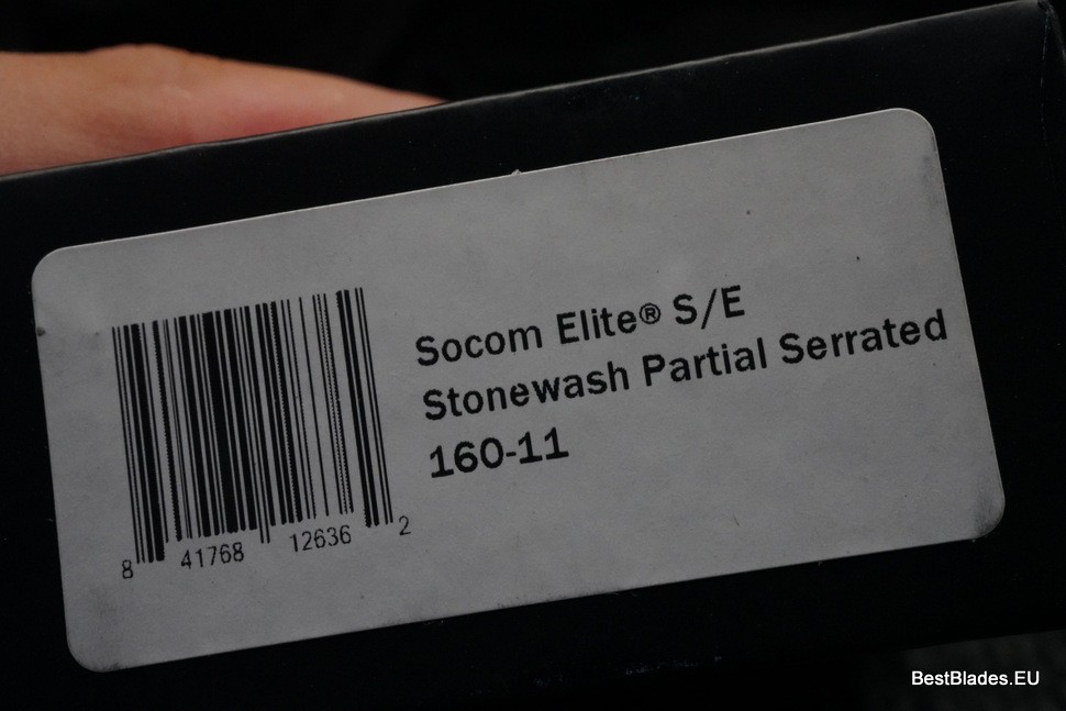 Microtech Socom Elite Single Edge Stonewash Partial Serrated Manual & Black 160-11