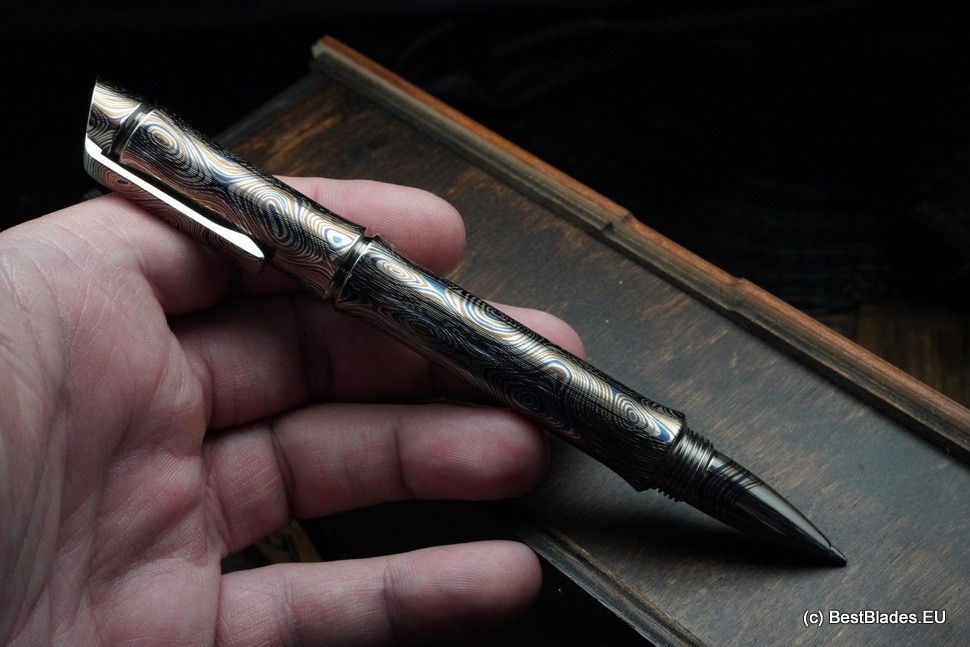 Streltsov luxury titanium pen -Hitori Damask-