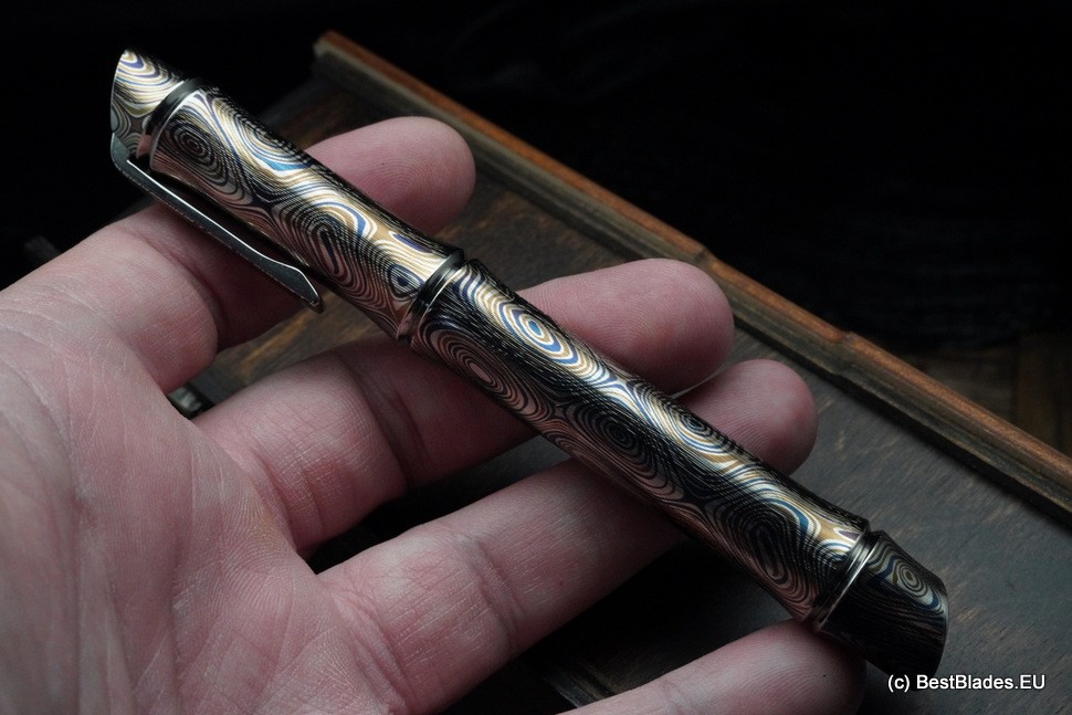 Streltsov luxury titanium pen -Hitori Damask-