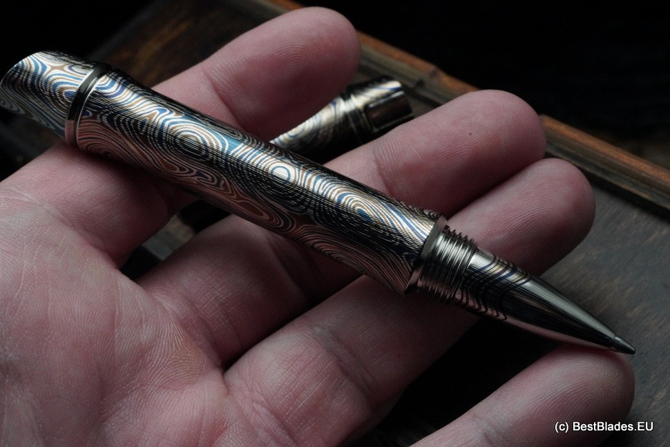 Streltsov luxury titanium pen -Hitori Damask-