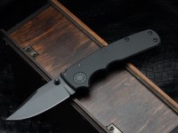 Demko Shark Cub Stealth Black Aluminum Handles &amp; Clip Point DLC 20CV