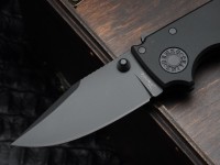 Demko Shark Cub Stealth Black Aluminum Handles &amp; Clip Point DLC 20CV