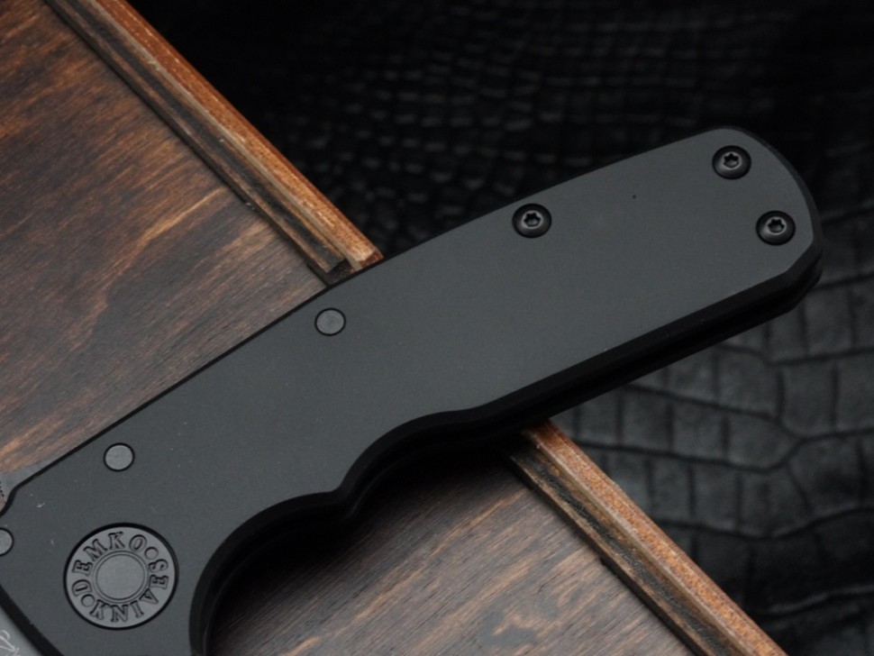 Demko Shark Cub Stealth Black Aluminum Handles & Clip Point DLC 20CV