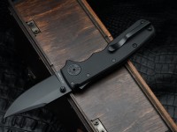 Demko Shark Cub Stealth Black Aluminum Handles &amp; Clip Point DLC 20CV