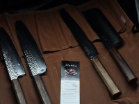 Demko 5 Piece Kitchen Knife Set w/ Japanese Red Oak Handles &amp; VG10 San Mai
