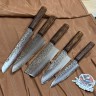 Demko 5 Piece Kitchen Knife Set w/ Japanese Red Oak Handles & VG10 San Mai