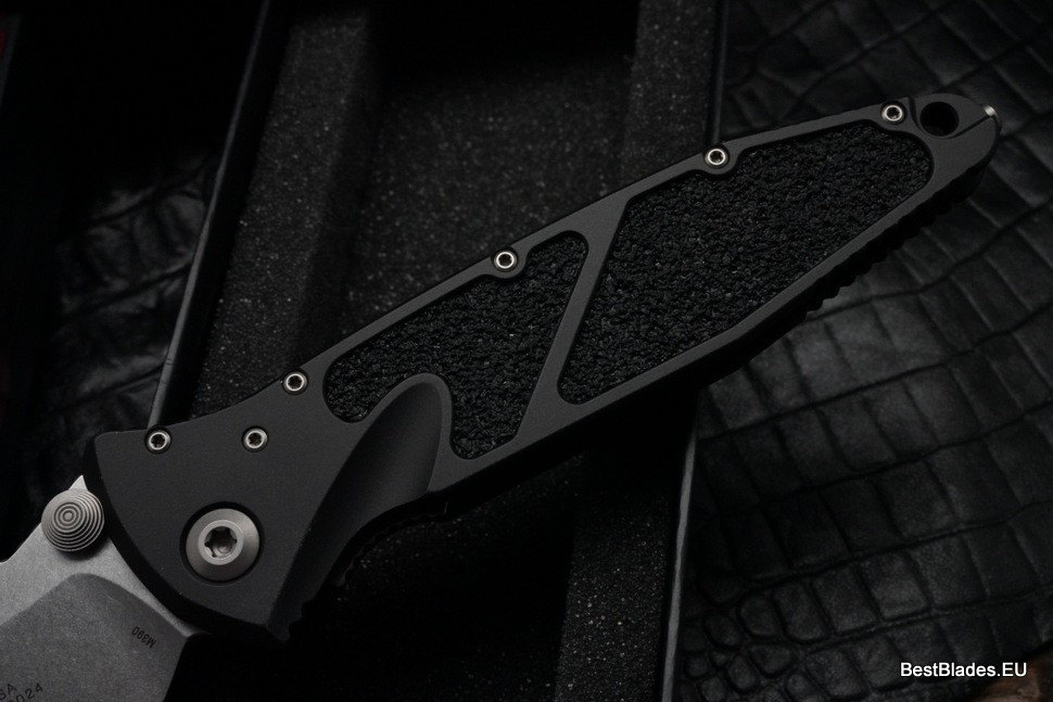Microtech Socom Elite Single Edge Stonewash Standard Manual & Black 160-10