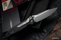 Microtech Socom Elite Single Edge Stonewash Standard Manual &amp; Black 160-10