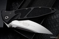 Microtech Socom Elite Single Edge Stonewash Standard Manual &amp; Black 160-10