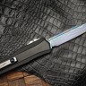 Microtech Marfione Select Cypher II Black w/ Tritium Inlaid Button & S/E Blued Baker Forge Copper-Mai 1241-16MS1