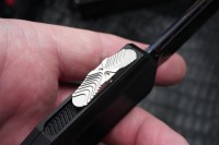 Microtech Marfione Select Cypher II Black w/ Tritium Inlaid Button &amp; S/E Blued Baker Forge Copper-Mai 1241-16MS1