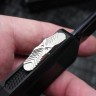 Microtech Marfione Select Cypher II Black w/ Tritium Inlaid Button & S/E Blued Baker Forge Copper-Mai 1241-16MS1