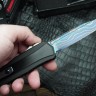 Microtech Marfione Select Cypher II Black w/ Tritium Inlaid Button & S/E Blued Baker Forge Copper-Mai 1241-16MS1