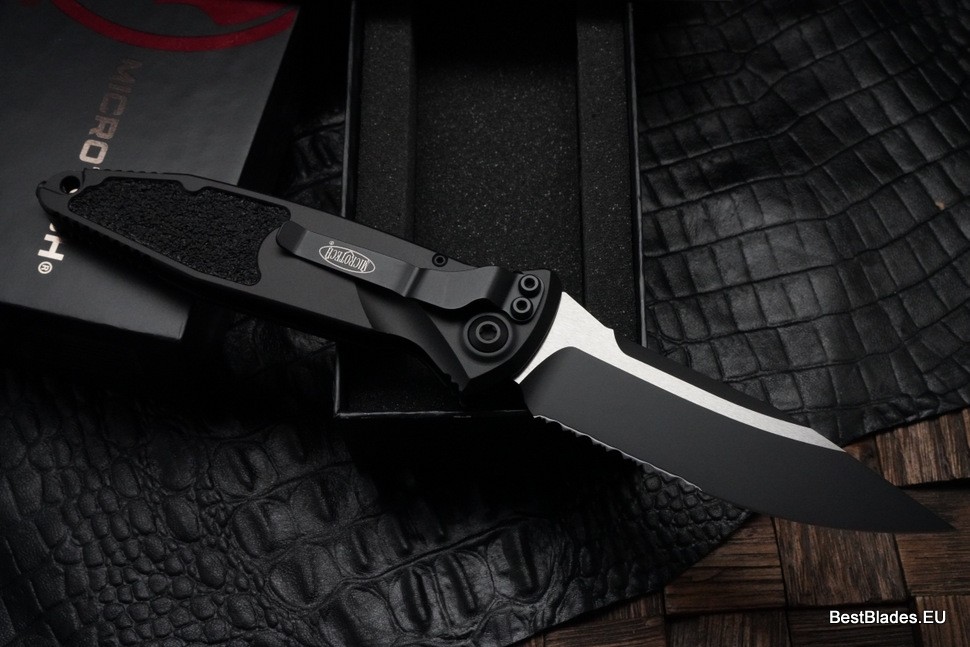 Microtech Socom Elite S/E Black Tactical Partial Serrated 160A-2T