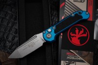 Microtech Knives LUDT Gen III Stonewash Tanto w/ Blue Handle 1136-10BL