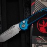 Microtech Knives LUDT Gen III Stonewash Tanto w/ Blue Handle 1136-10BL