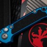Microtech Knives LUDT Gen III Stonewash Tanto w/ Blue Handle 1136-10BL